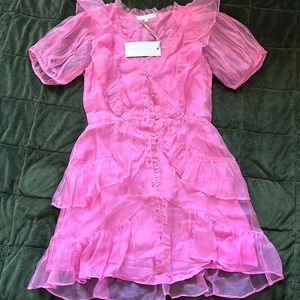 New with tags LoveShackFancy pink Britte dress size 0